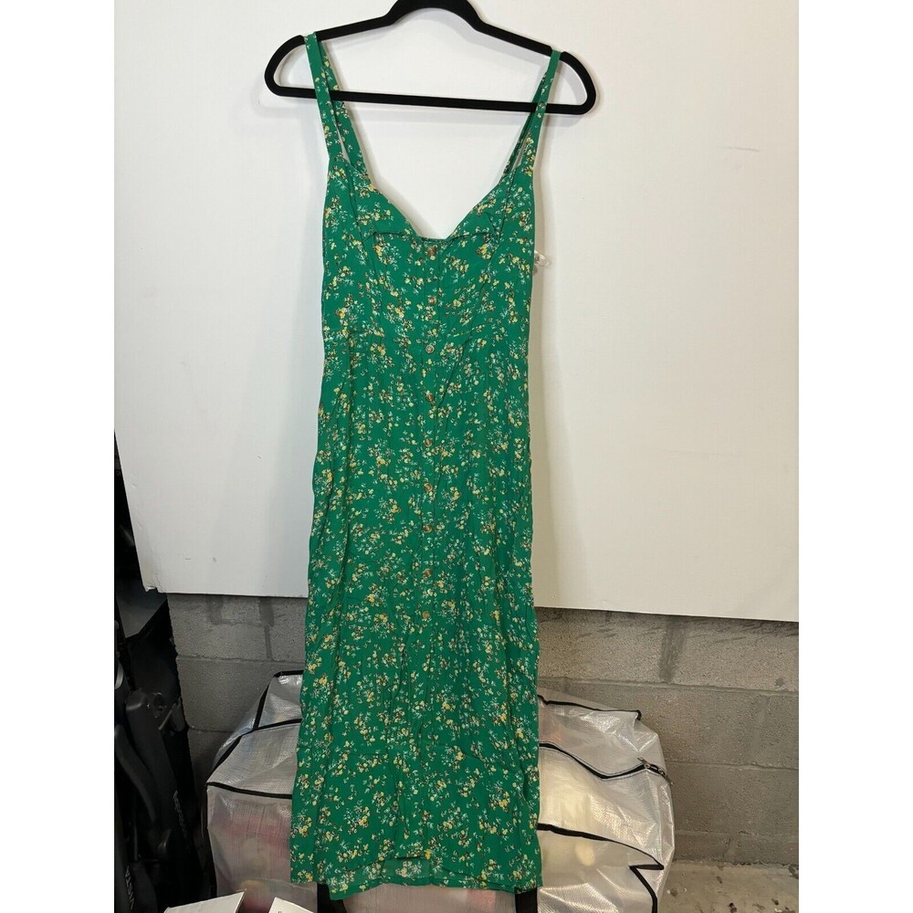 Faithfull the Brand Green Floral Midi Dress